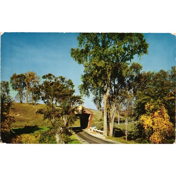 Covered Bridge Pittsford Vermont Postcards Les Smith Travel Souvenir Vintage - Picture 1 of 2